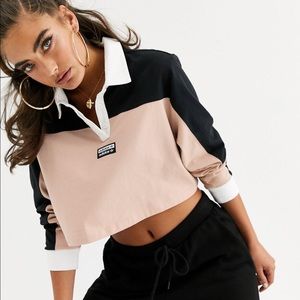 Adidas Crop Polo Shirt Long Sleeves